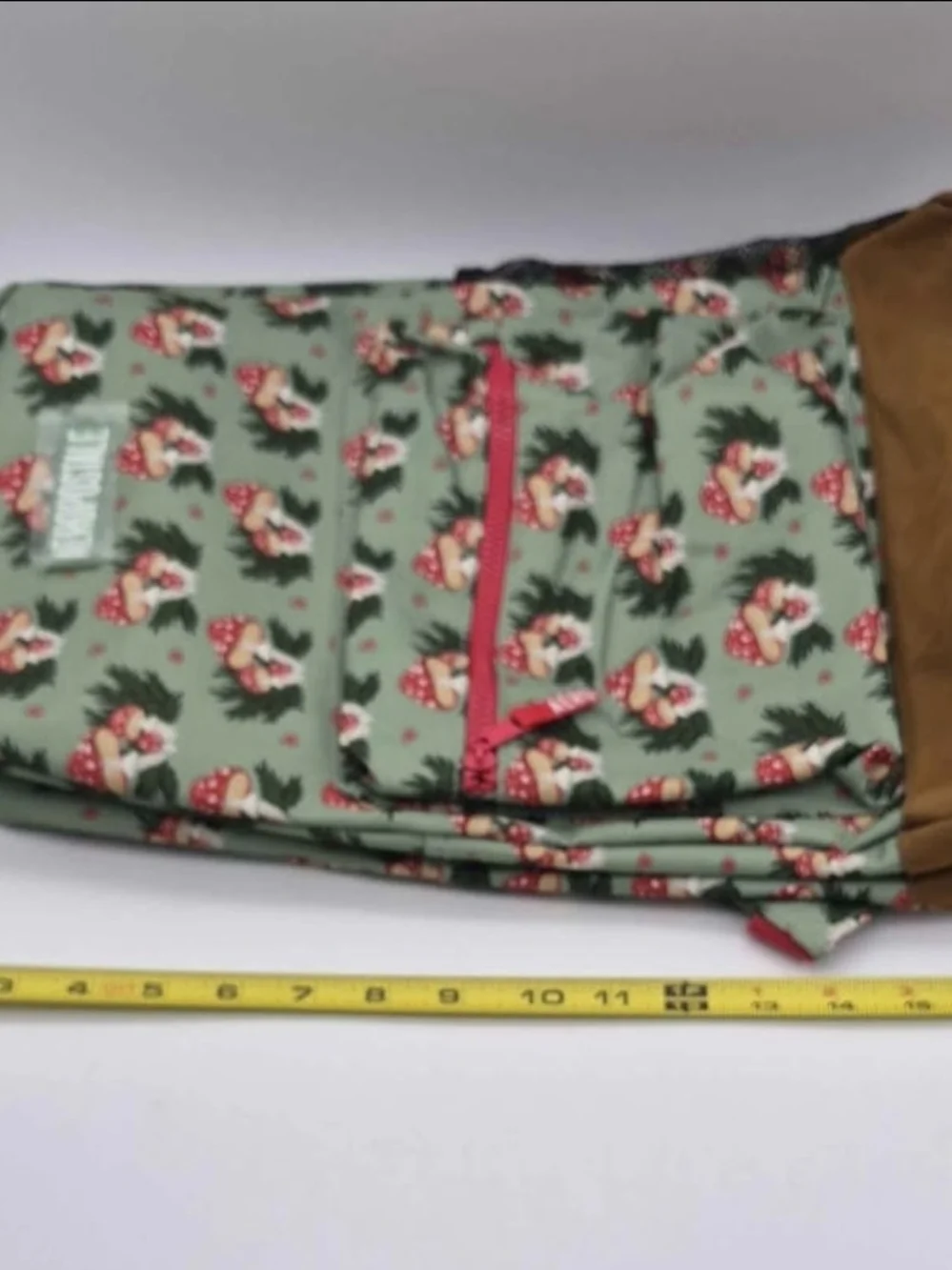 Aeropostale Mint Green With Mushroom Print Backpack with Red Accents NWT